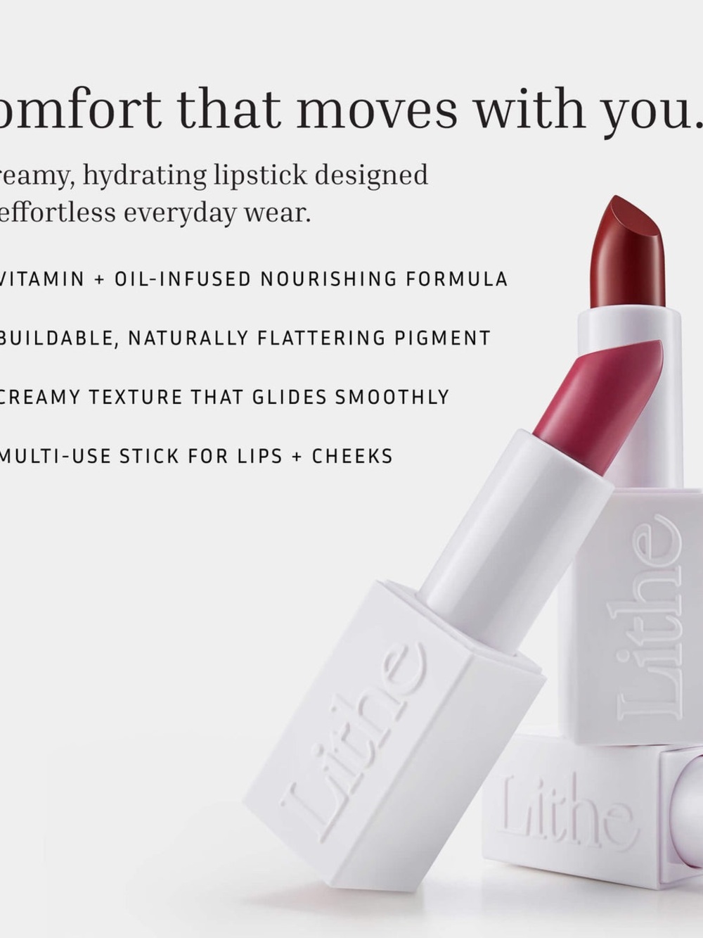 Lithe Cream Matte Lipstick — Deep Rose - Picture 4 of 8